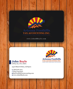 Business Card Design by Tripti Ranjan Gain for Arizona Foothills Tax Accounting | Design: #29137445