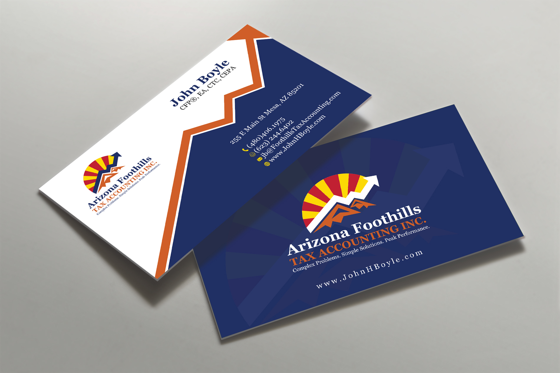 Business Card Design by Tripti Ranjan Gain for Arizona Foothills Tax Accounting | Design #29137446