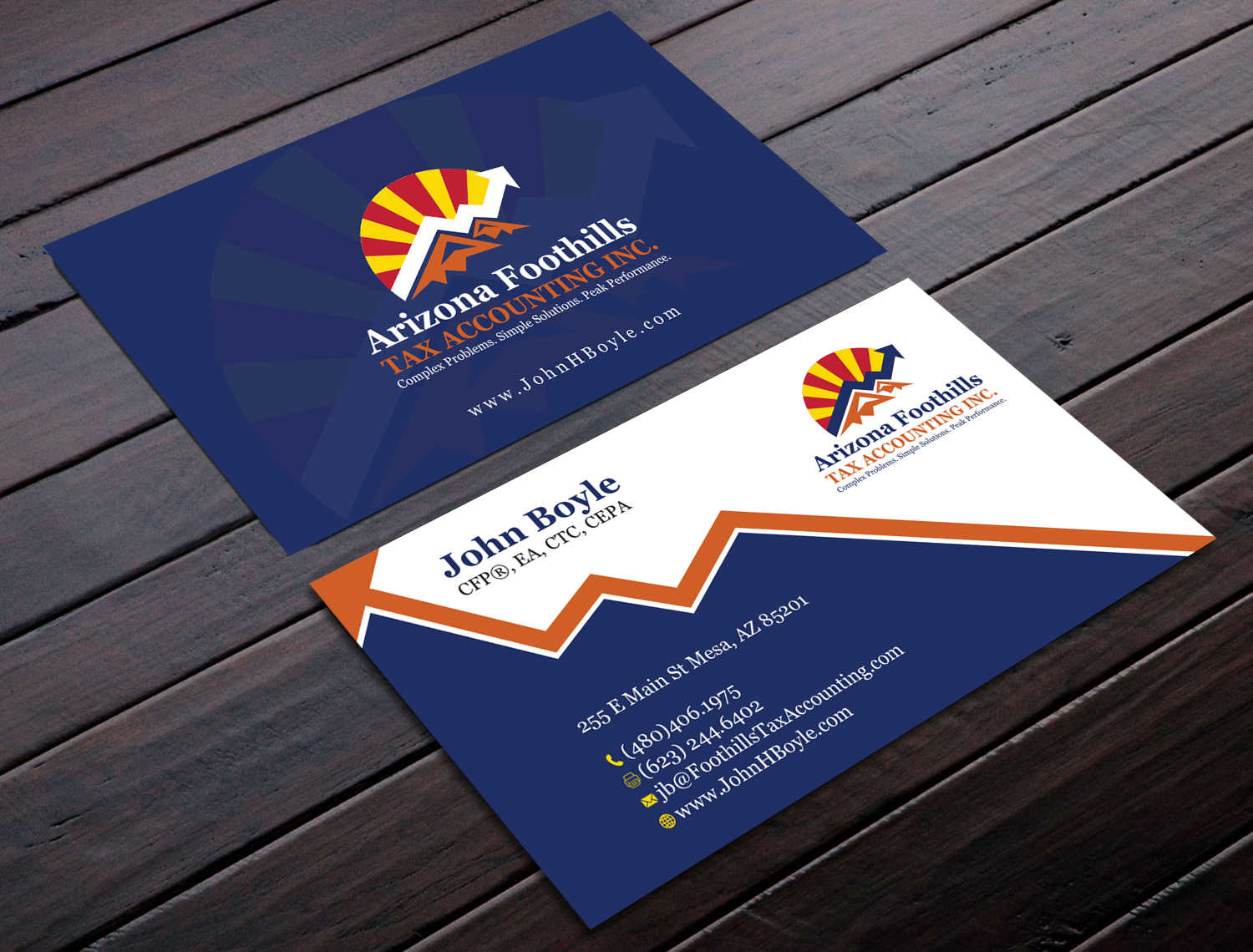 Business Card Design by Tripti Ranjan Gain for Arizona Foothills Tax Accounting | Design #29137447