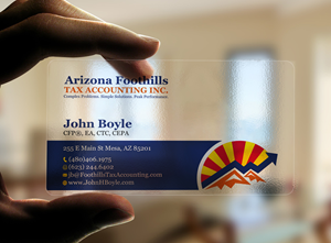 Design de Carte de Visite par Tripti Ranjan Gain pour Arizona Foothills Tax Accounting | Design : #29137453