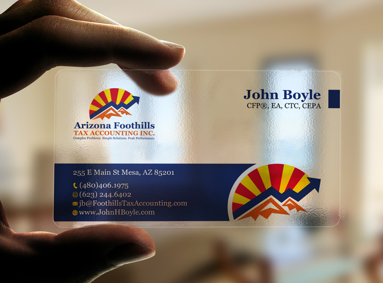 Business Card Design by Tripti Ranjan Gain for Arizona Foothills Tax Accounting | Design #29137454