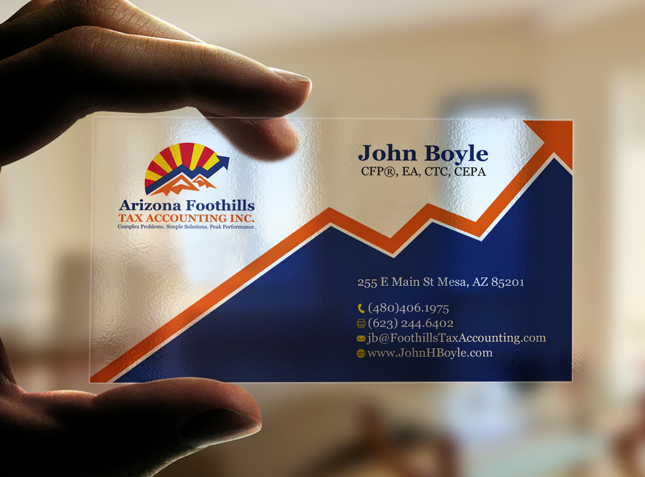 Business Card Design by Tripti Ranjan Gain for Arizona Foothills Tax Accounting | Design #29137455