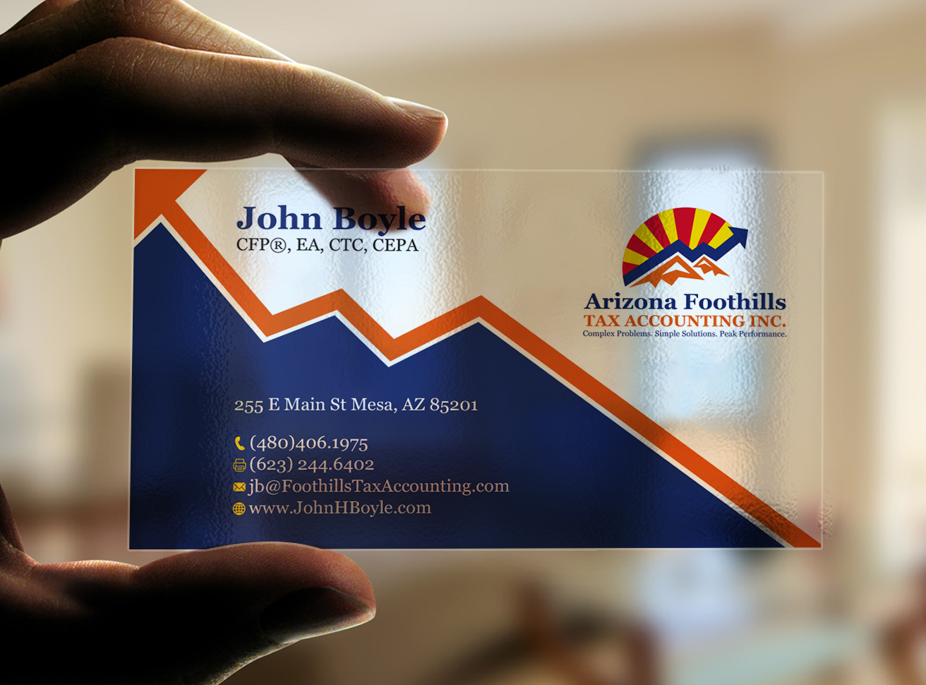 Business Card Design by Tripti Ranjan Gain for Arizona Foothills Tax Accounting | Design #29137456