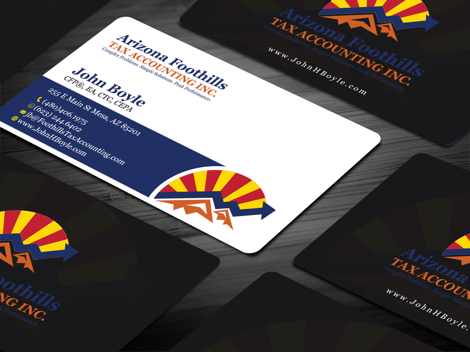 Business Card Design by Tripti Ranjan Gain for Arizona Foothills Tax Accounting | Design #29137457