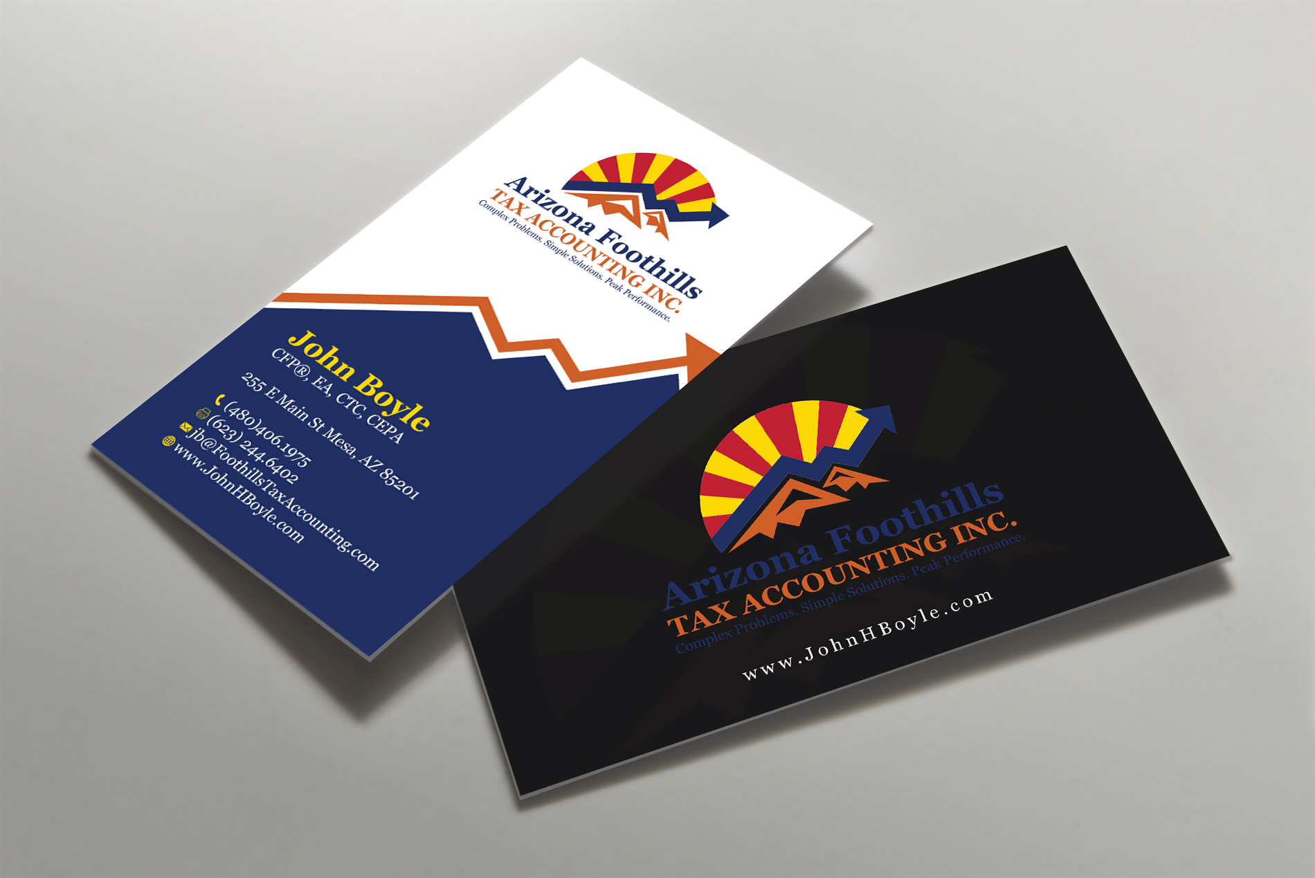 Business Card Design by Tripti Ranjan Gain for Arizona Foothills Tax Accounting | Design #29137459