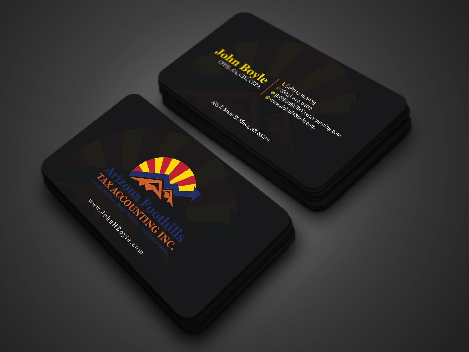 Business Card Design by Tripti Ranjan Gain for Arizona Foothills Tax Accounting | Design #29137460