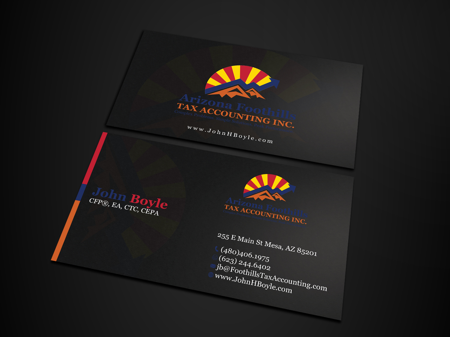 Business Card Design by Tripti Ranjan Gain for Arizona Foothills Tax Accounting | Design #29137461