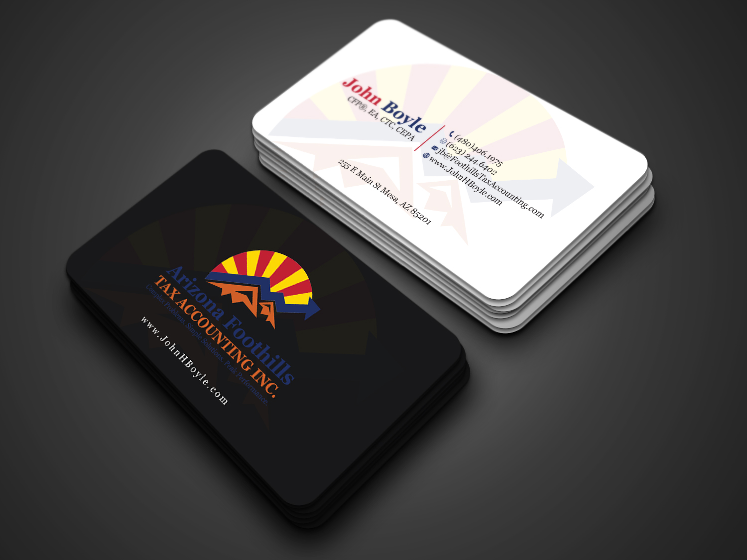 Business Card Design by Tripti Ranjan Gain for Arizona Foothills Tax Accounting | Design #29137463