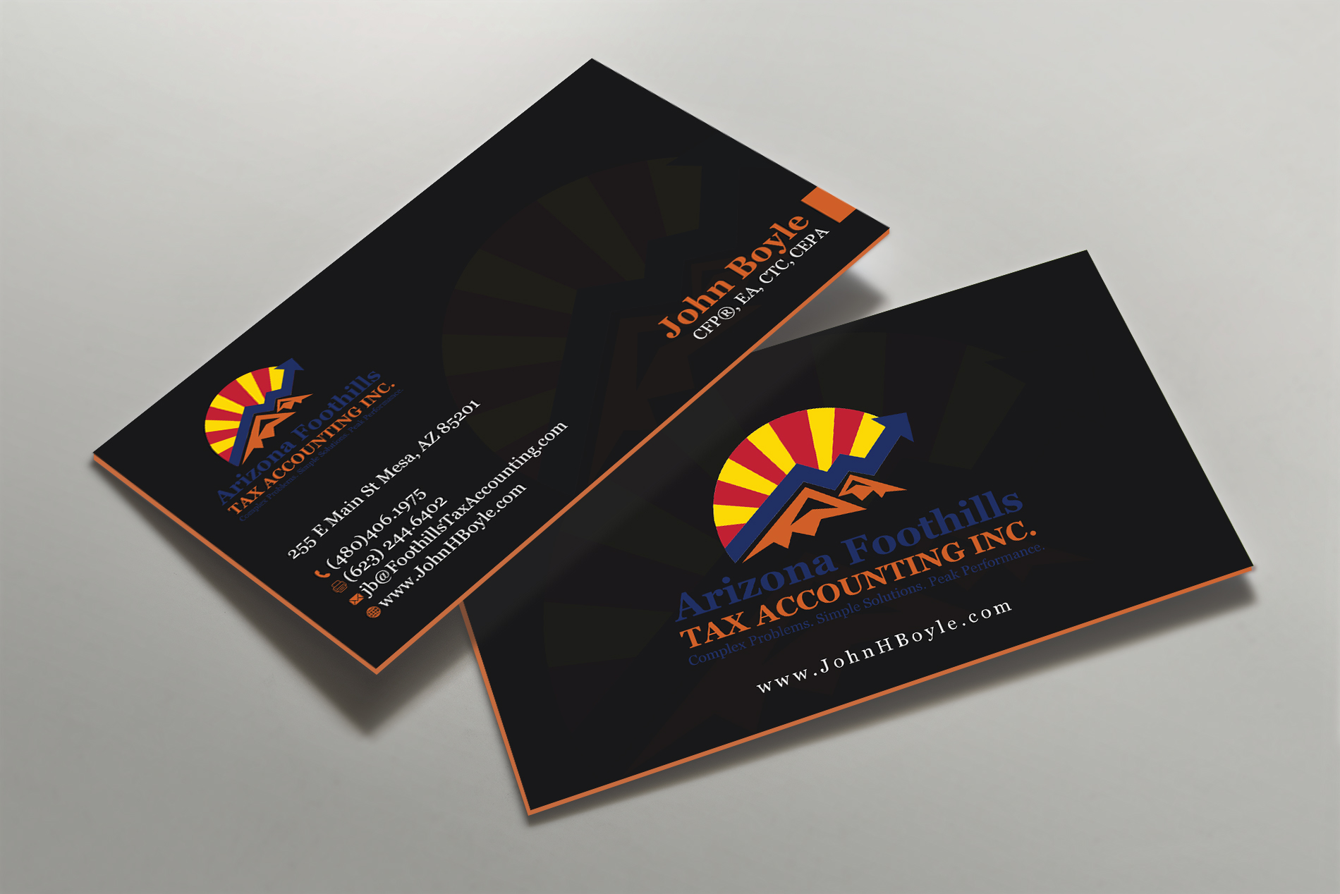 Business Card Design by Tripti Ranjan Gain for Arizona Foothills Tax Accounting | Design #29137467