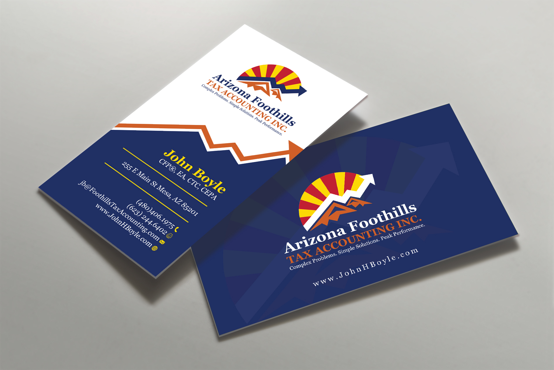 Business Card Design by Tripti Ranjan Gain for Arizona Foothills Tax Accounting | Design #29137468