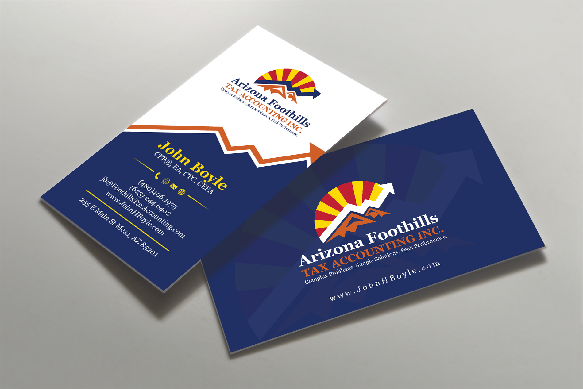 Business Card Design by Tripti Ranjan Gain for Arizona Foothills Tax Accounting | Design #29137469