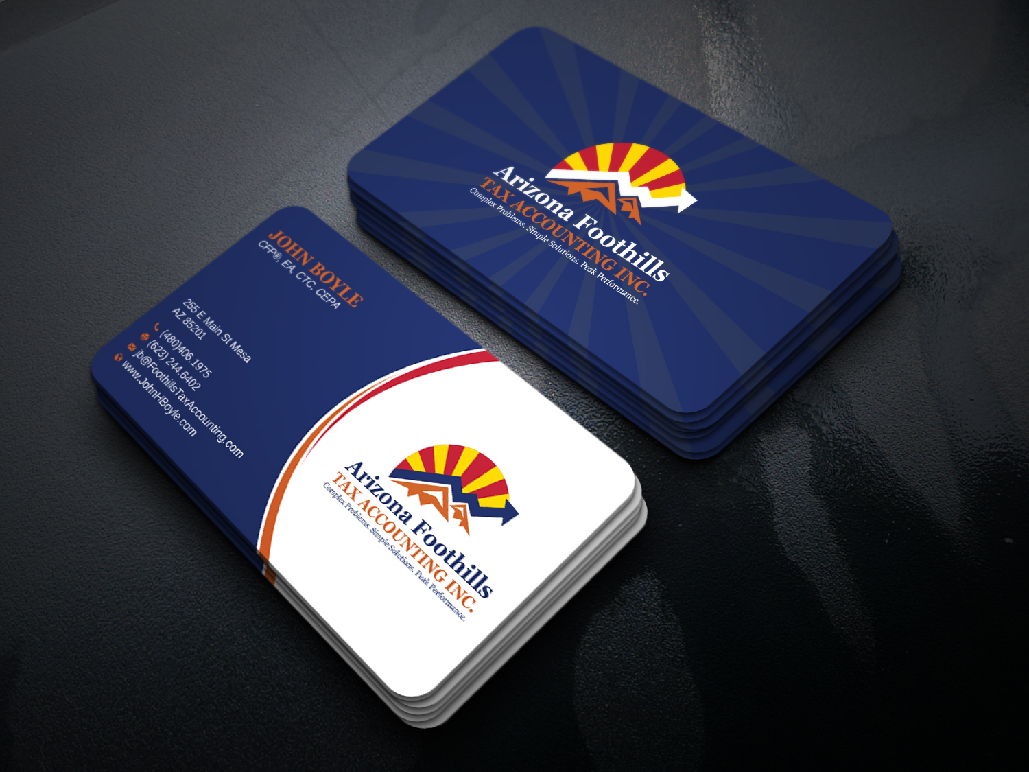 Visitenkarten-Design von Uttom 2 für Arizona Foothills Tax Accounting | Design #29136587