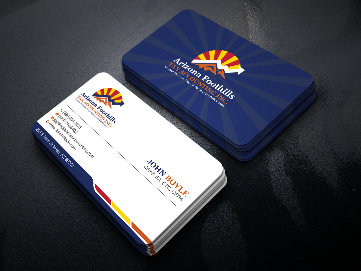 Business Card Design by Uttom 2 for Arizona Foothills Tax Accounting | Design #29136588