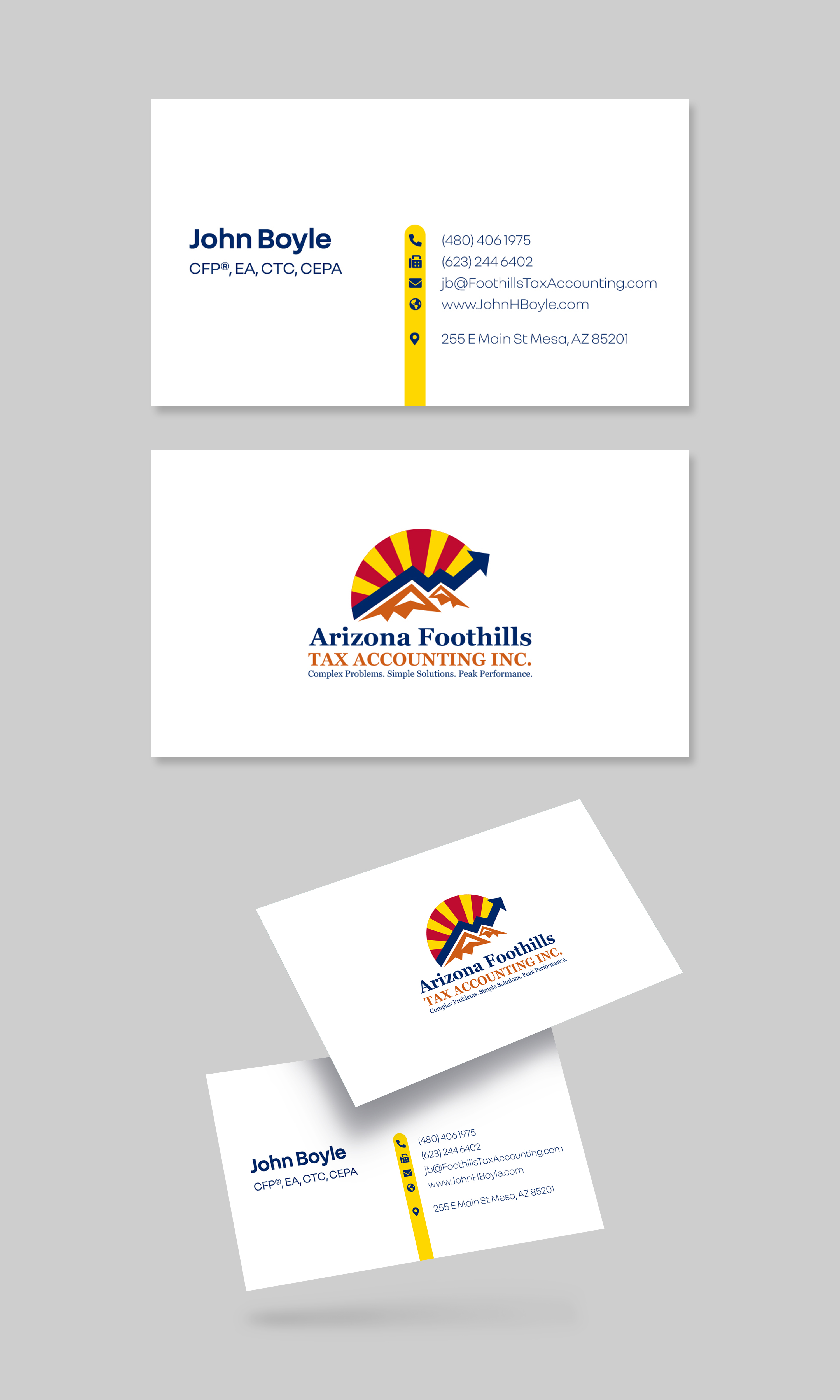 Business Card Design by Graphic Guy for Arizona Foothills Tax Accounting | Design #29137334
