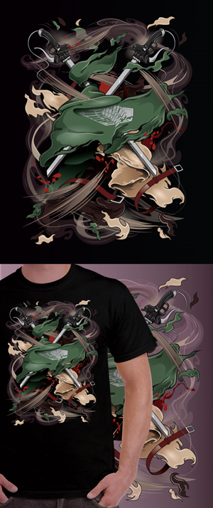 tanjiro kamado demonslayer anime/manga | T-Shirt-Design von ally designs