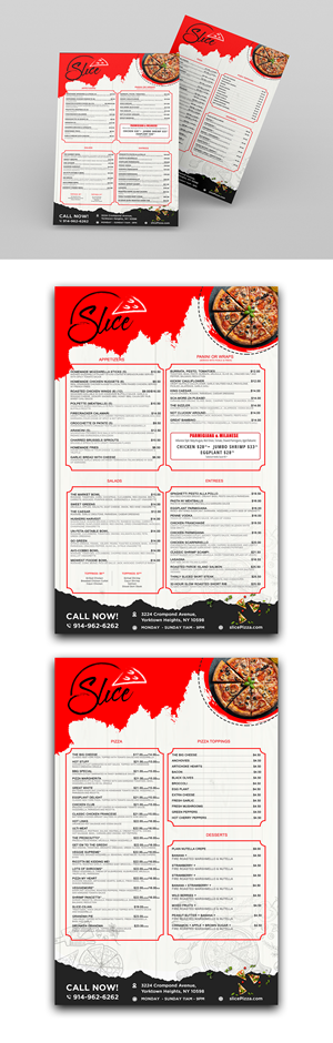 Design Footer or Header for Pizza Restaurant Menu | Flyer Design by ZeneFashions