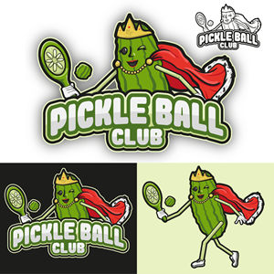 Place QC on the crown on her head, and Pickle Ball Club at the bottom of logo | Diseño de Logo por MJa designer