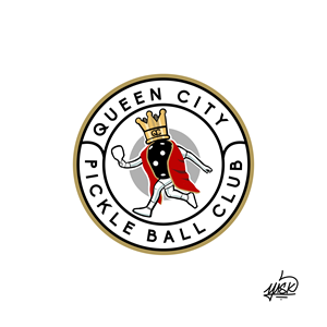 Place QC on the crown on her head, and Pickle Ball Club at the bottom of logo | Logo Design by El Yisk 2