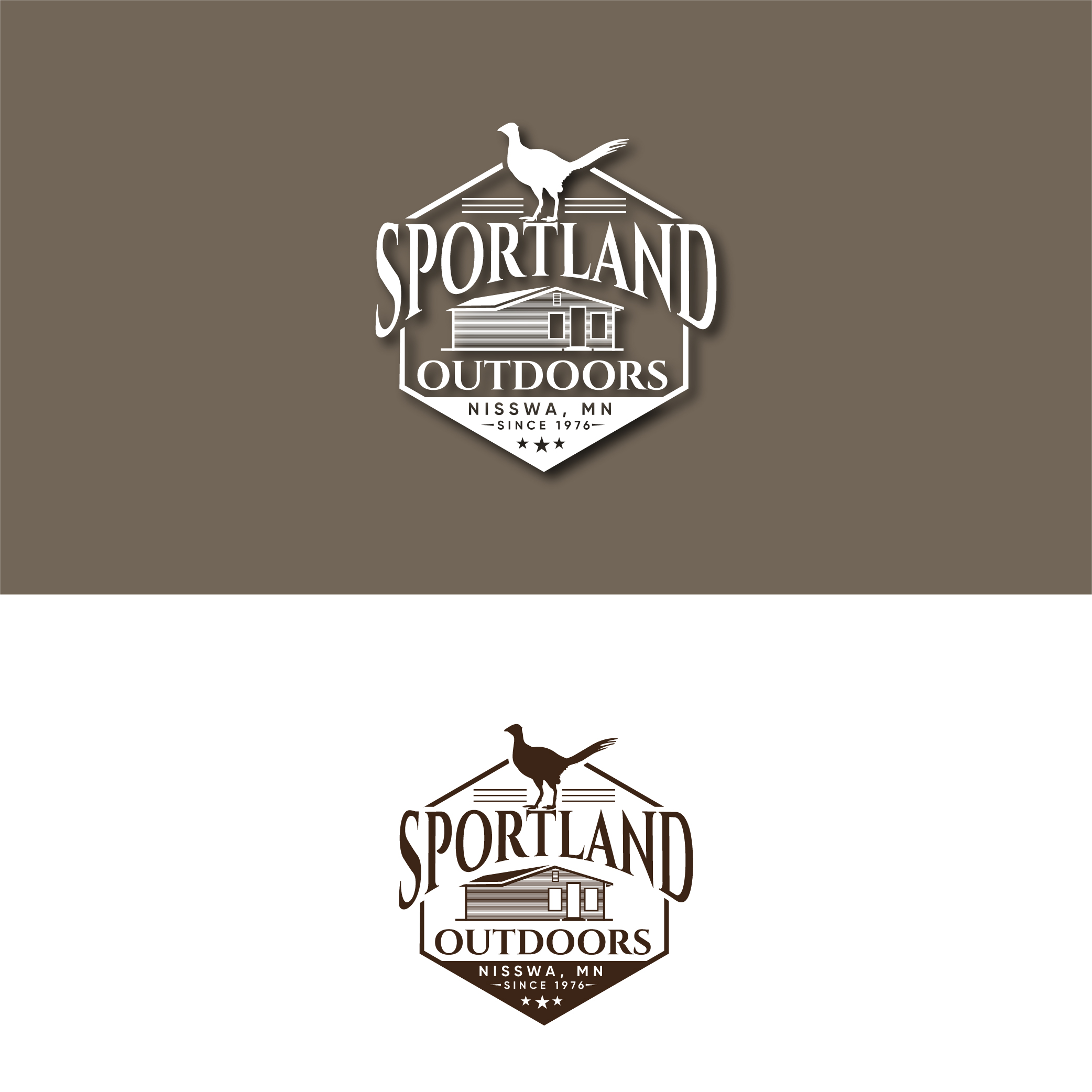 Logo Design by 3Guys for Sportland Outdoors | Design #29178849
