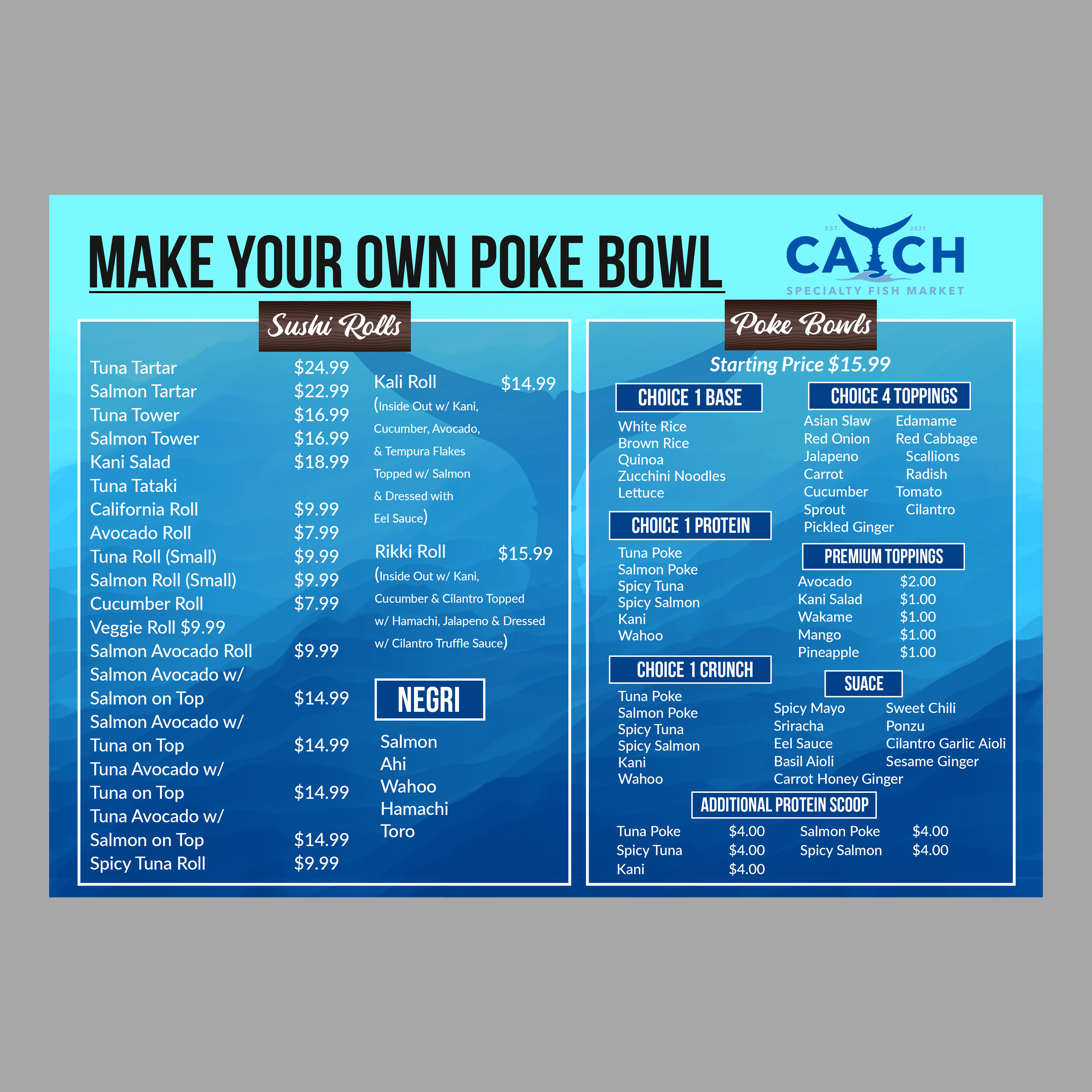 Menu Design by Pegasus for this project | Design #29171112