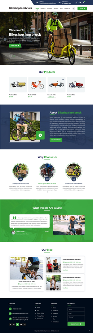 Webdesign for a Bikeshop in Innsbruck (submitted designs will be used for Masterthesis anonymously) | Web Design by pb
