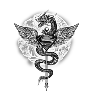 Cattle Dog/Dragon/Superman Tattoo | Diseño de Tatuaje por BUTTER work