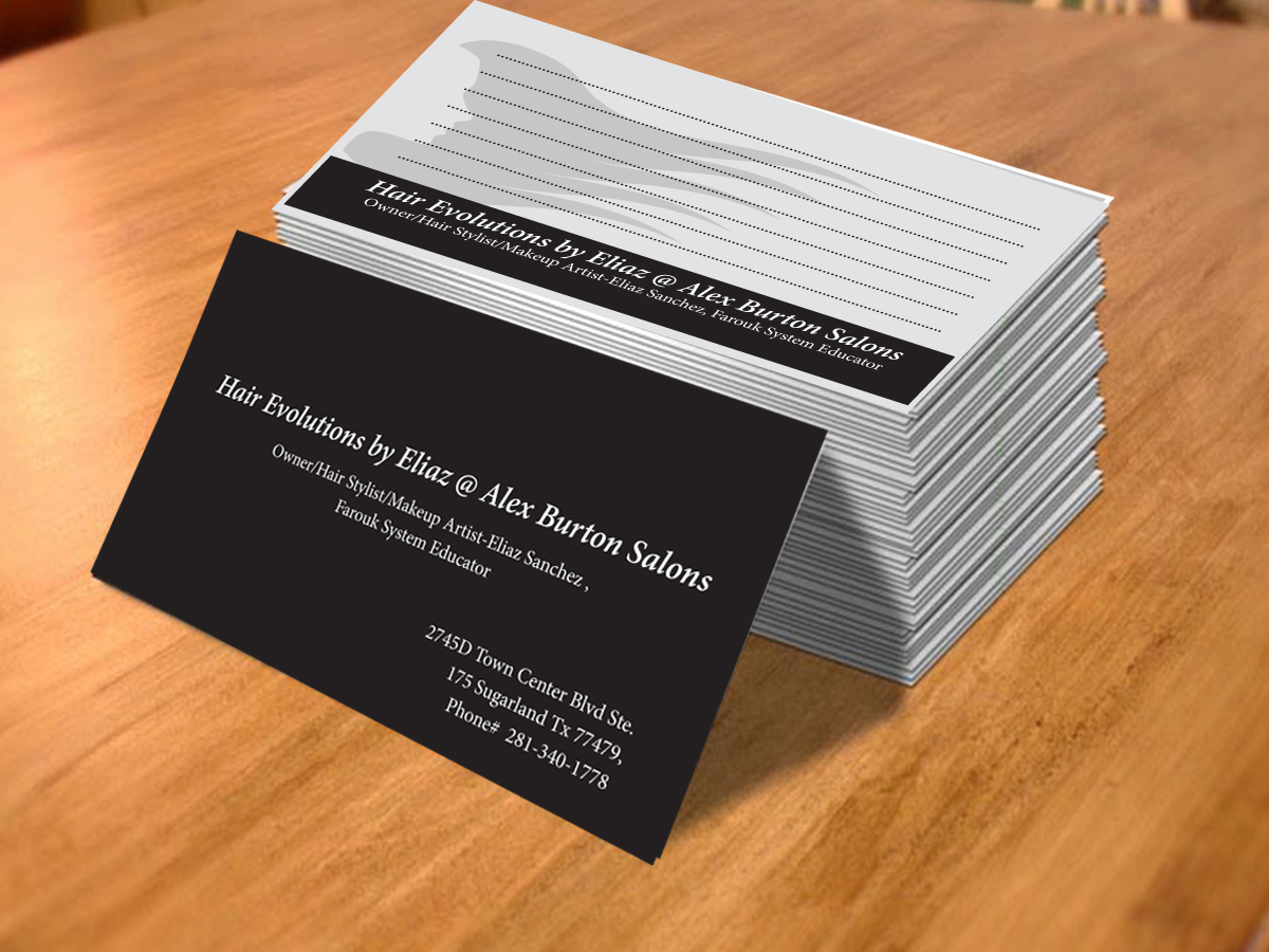 Business Card Design by cn graphic for Hair Evolutions by Eliaz | Design #3082133