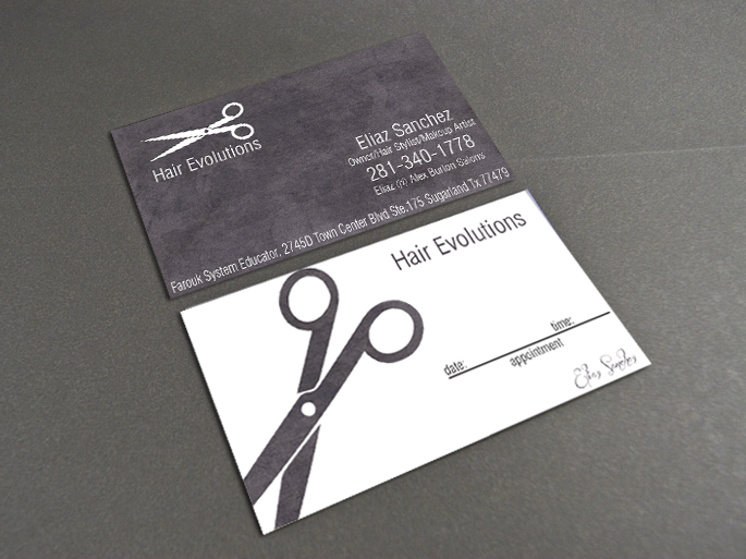 Business Card Design by green82 for Hair Evolutions by Eliaz | Design #3080278