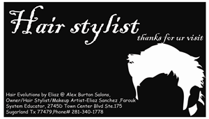 Business Card Design by pvrcvrr12345 for Hair Evolutions by Eliaz | Design #3076547