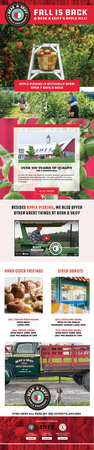 Fall Is Back At Beak & Skiff Apple Farms | Design de Marketing Électronique par Creative D2024