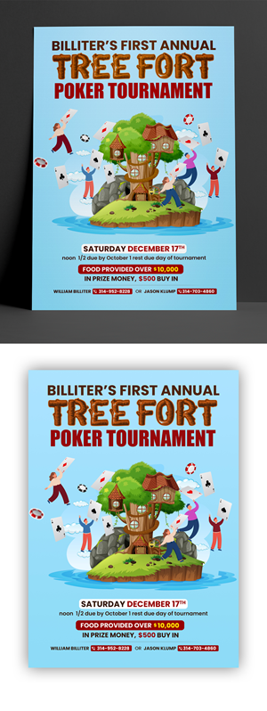 Billiter’s First Annual Tree Fort Poker Tournament  | Flyer-Design von debdesign