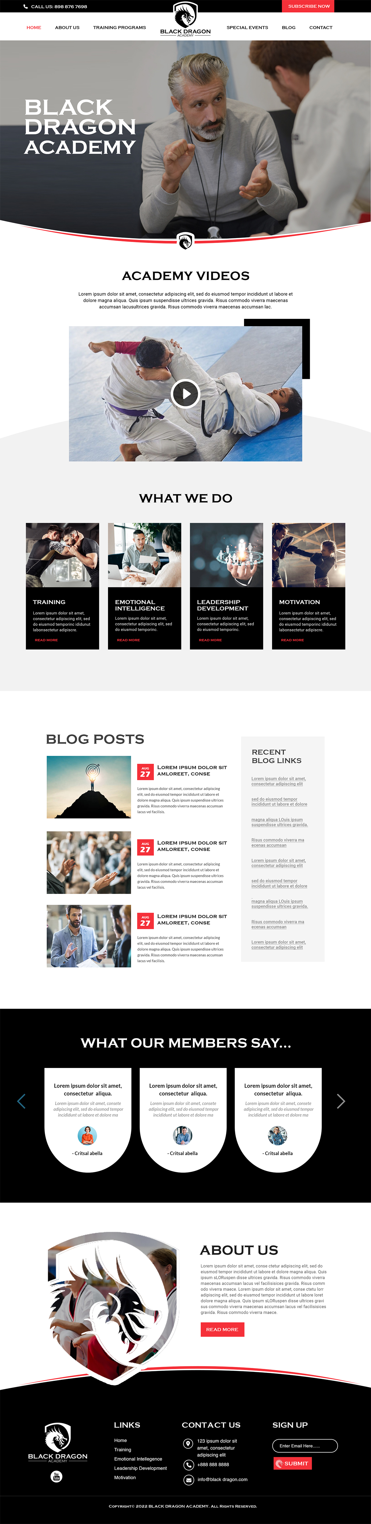 Web Design by MAHABA for mhale@blackdragonacademy.org | Design #29185202