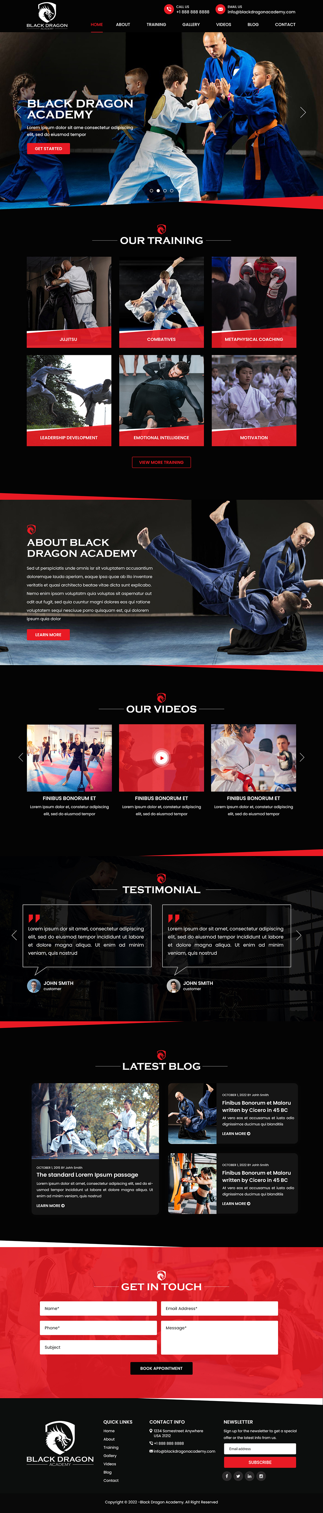 Web Design par Titan Eagle pour mhale@blackdragonacademy.org | Design #29179931