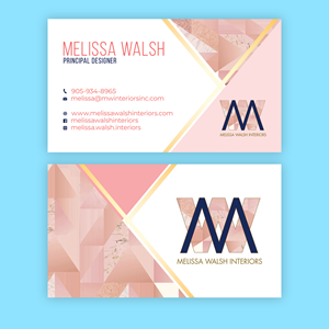 Melissa Walsh Interiors business cards | Design de Carte de Visite par Mosaic