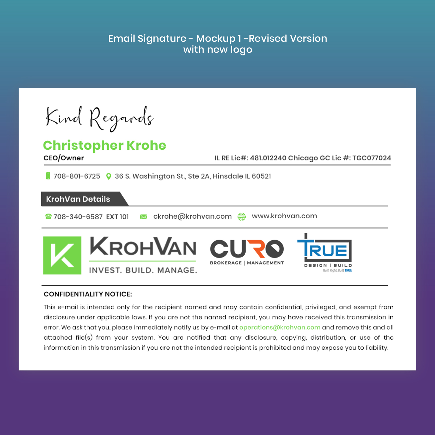 Graphic Design by Expert Designer for KrohVan/True/Curo | Design #29190878