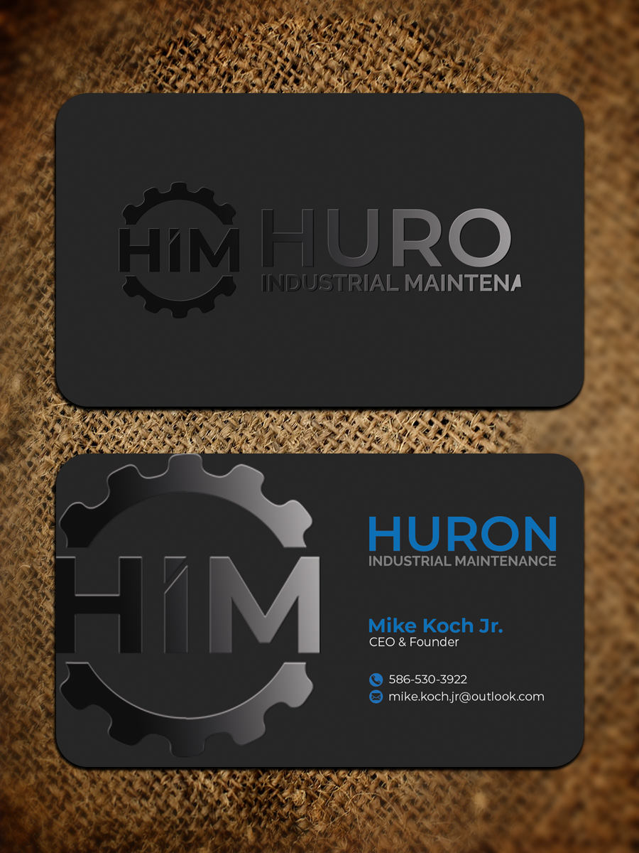 Business Card Design by Graphixpointt for Huron Industrial Maintenance  | Design #29176313