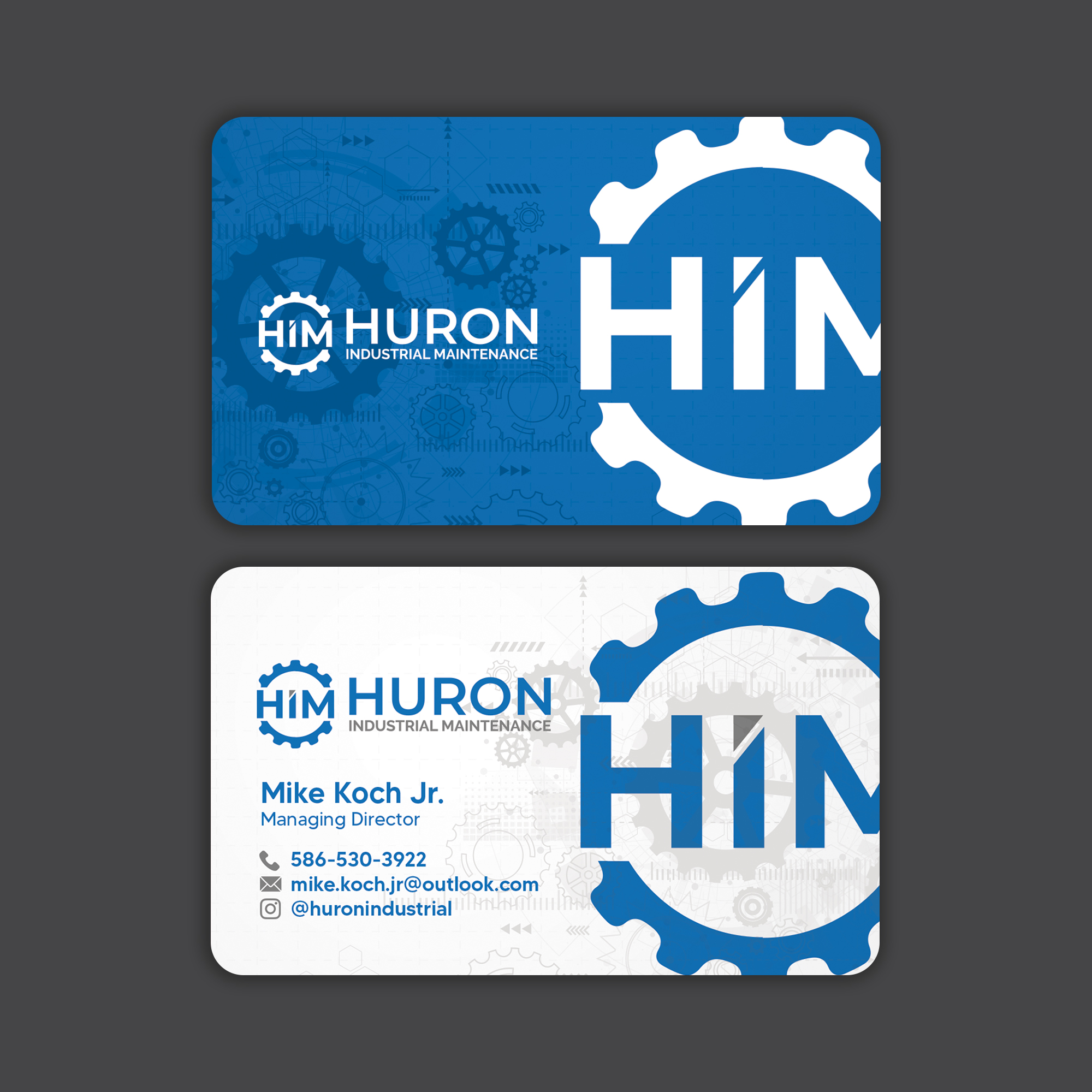 Visitenkarten-Design von DSCMedian™ für Huron Industrial Maintenance  | Design #29180703