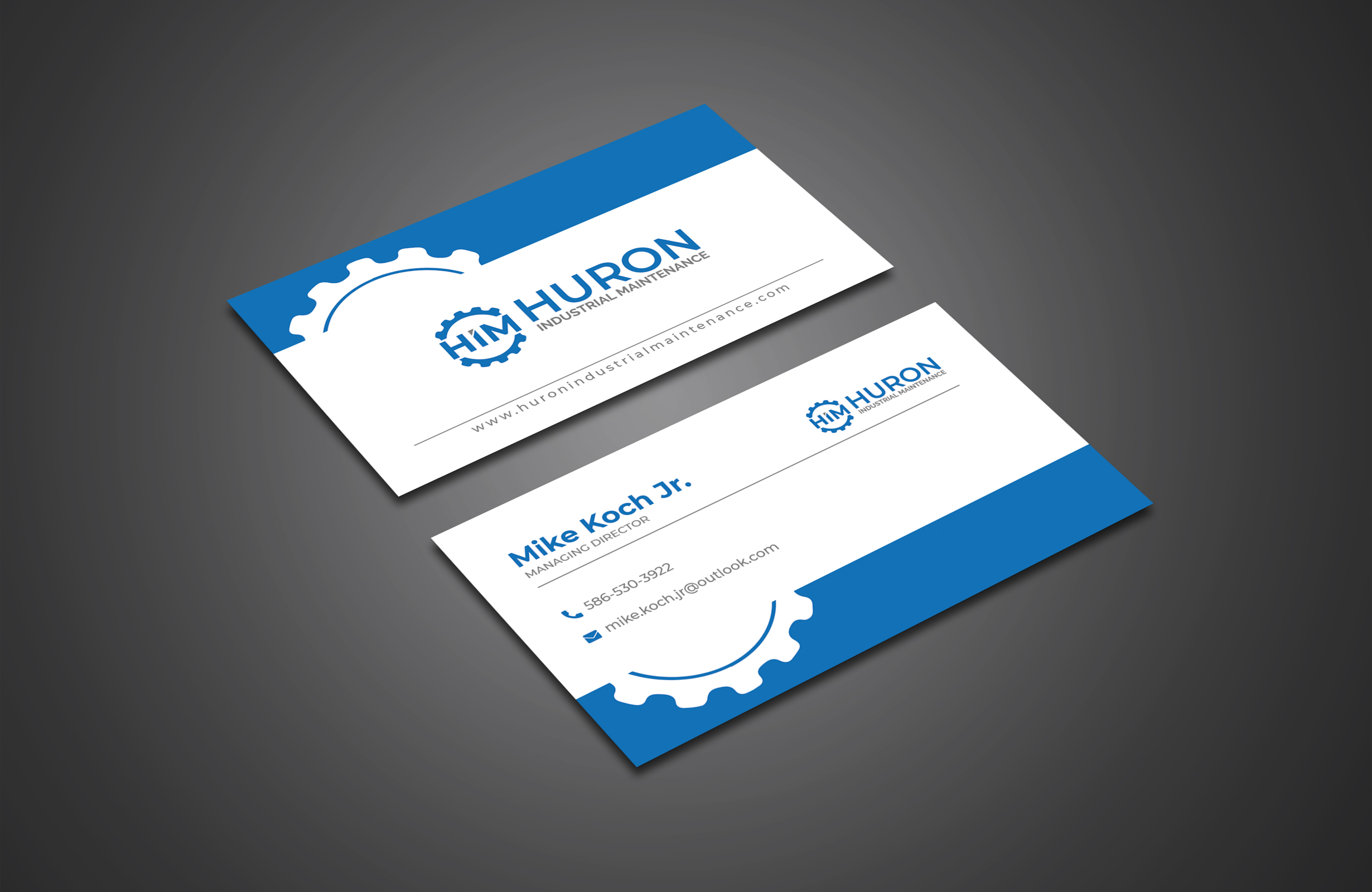 Business Card Design by BLUE WINGS for Huron Industrial Maintenance  | Design #29176654