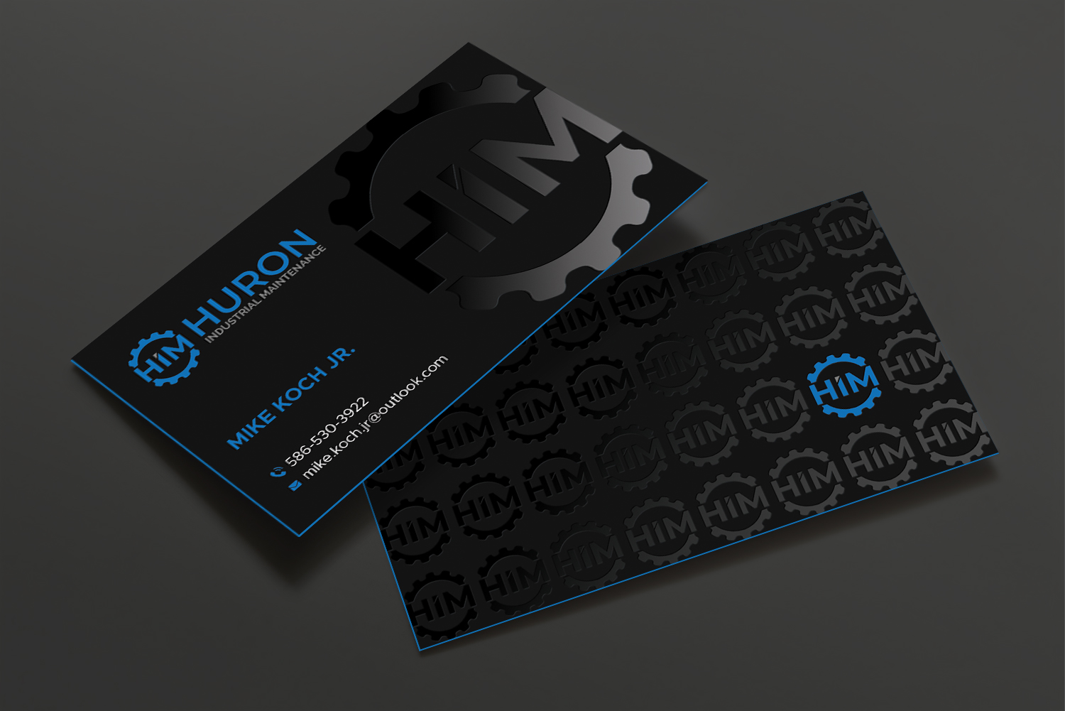 Business Card Design by DesignShout for Huron Industrial Maintenance  | Design #29177702