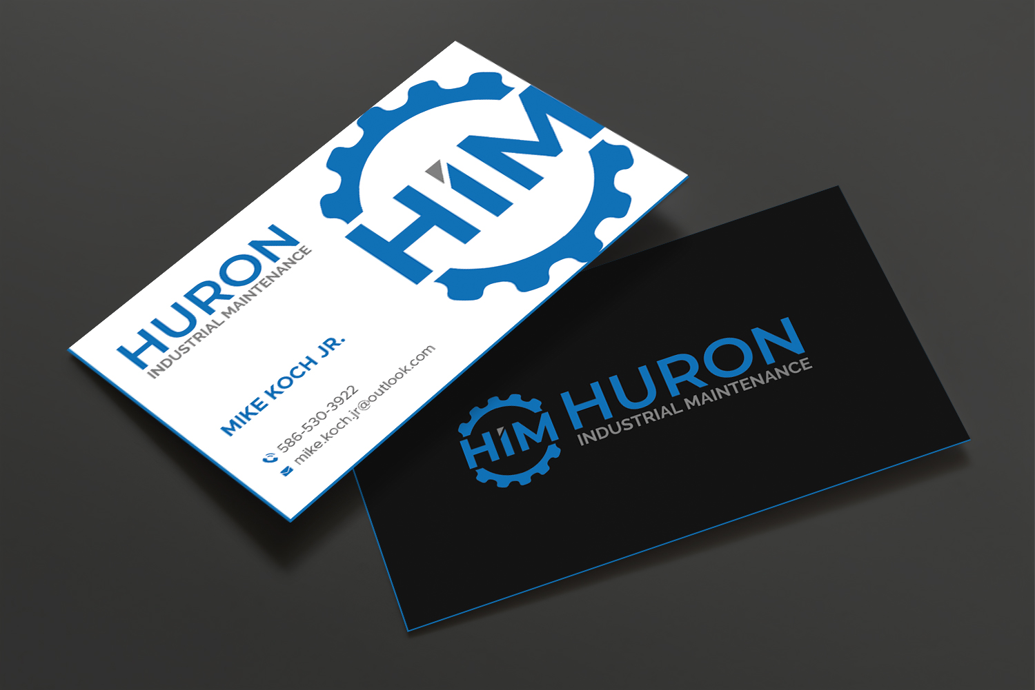 Business Card Design by DesignShout for Huron Industrial Maintenance  | Design #29177737