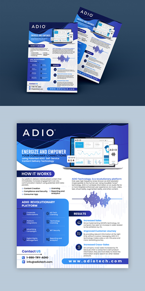 Create new graphics and layout for ADIO Exhibitions One Pager | Graphic Design by ZeneFashions