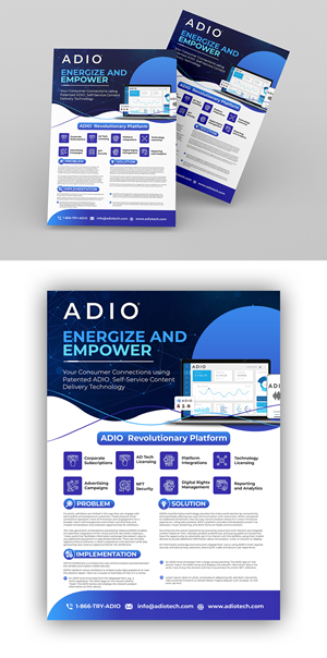 Create new graphics and layout for ADIO Exhibitions One Pager | Graphic Design by ZeneFashions