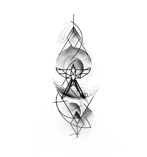 Whimsical Flying Scissortail - Line Art | Diseño de Tatuaje por Mahder