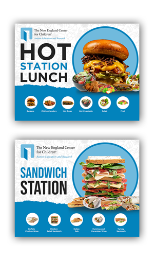 Food Signage for Cafeteria - these will be printed on styrene over the stations. | Schilder-Design von ZeneFashions