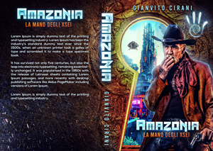 Amazònia-The Hand of Xsei. Cyberpunk neonoir, telepathic aliens, politics, genetics, technology. | Book Cover Design by edward Rangel