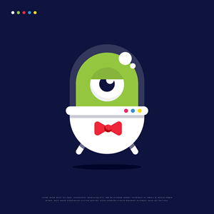 Cute alien/martian mascot for an AI well-being app | Mascot Design by JR Studios