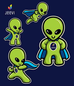 Cute alien/martian mascot for an AI well-being app | Mascot Design by ARTchemist