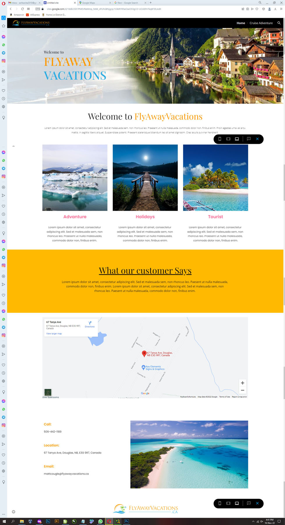 Web Design by INDIAN_Ashok for Fly Away Vacations | Design #29529350