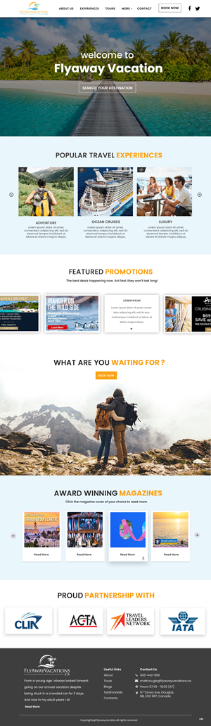 Web Design by pb for Fly Away Vacations | Design: #29217673
