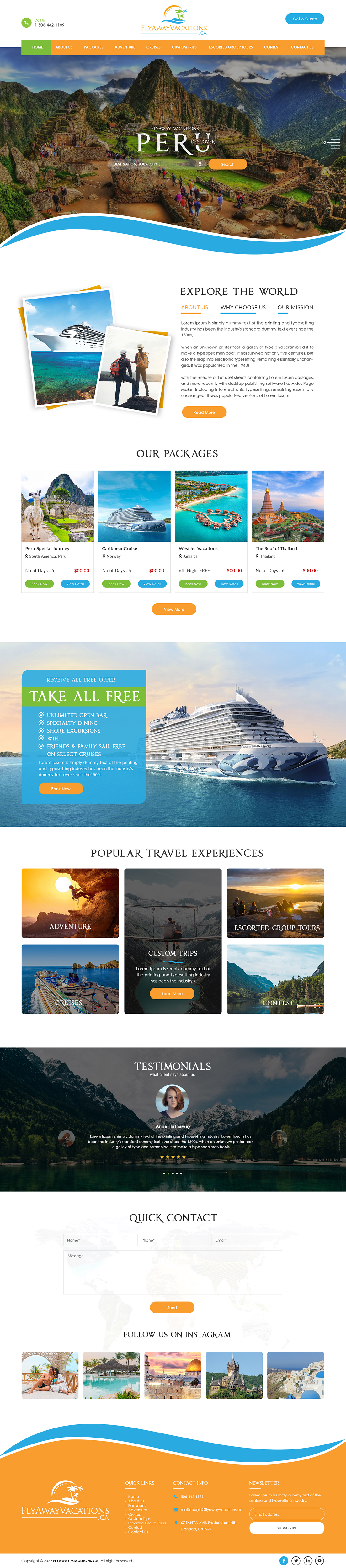 Web Design by bdesigner9 for Fly Away Vacations | Design #29310813